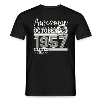 Großartig Oktober 1957 65. Geburtstag Geschenk - Männer T-Shirt - Schwarz - Vorne - AI Model Male 178 light (178cm)