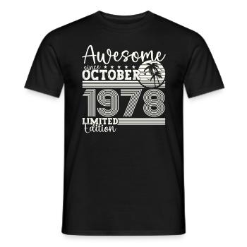 Großartig Oktober 1978 44. Geburtstag Geschenk - Männer T-Shirt - Schwarz - Vorne - AI Model Male 178 light (178cm)