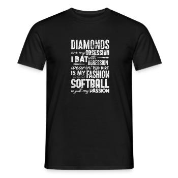 Softball - T-shirt homme - noir - Devant - AI Model Male 178 light (178cm)