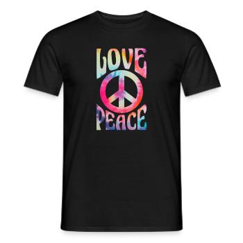 Hippie Peace Flower Power Amour Paix Cadeau - T-shirt homme - noir - Devant - AI Model Male 178 light (178cm)