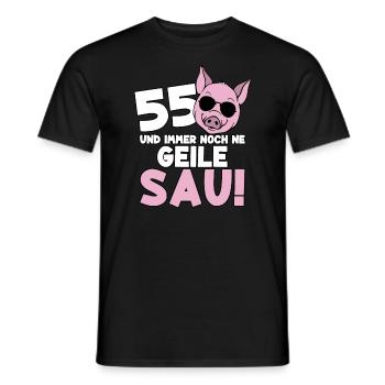 55 Jahre Geile Sau Birthday 55. Geburtstag - Männer T-Shirt - Schwarz - Vorne - AI Model Male 178 light (178cm)