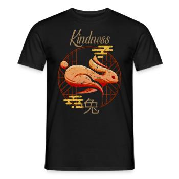 Chinesische Tierkreistiere Astrologie Geometrisches Kaninchen - Männer T-Shirt - Schwarz - Vorne - AI Model Male 178 light (178cm)