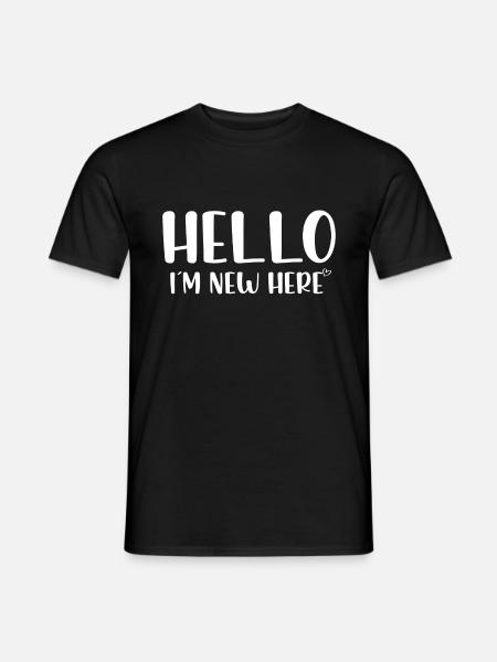 Hello im new here - Männer T-Shirt - Schwarz