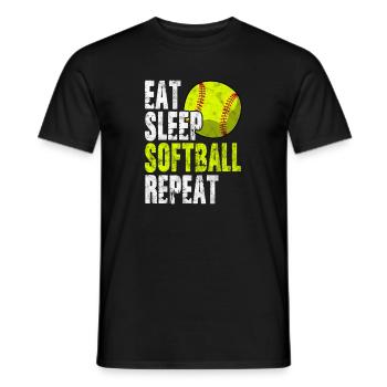 Softball - Männer T-Shirt - Schwarz - Vorne - AI Model Male 178 light (178cm)