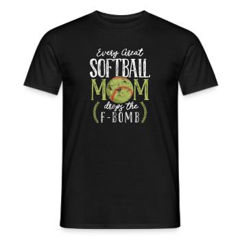Softball Mère - T-shirt homme - noir - Devant - AI Model Male 178 light (178cm)