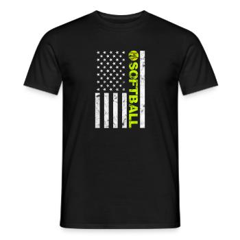 Softball États-Unis - T-shirt homme - noir - Devant - AI Model Male 178 light (178cm)