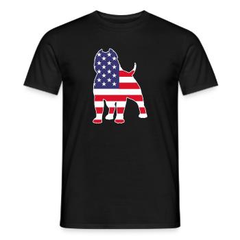 Bouledogue américain - T-shirt homme - noir - Devant - AI Model Male 178 light (178cm)