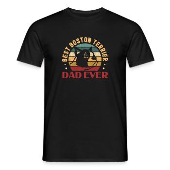 Boston Terrier Dad Hund Hunde Herrchen Geschenk - Männer T-Shirt - Schwarz - Vorne - AI Model Male 178 light (178cm)