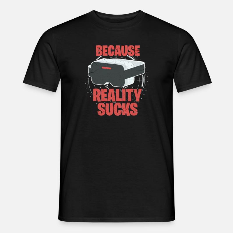 VR Virtual Reality Gamer Geschenk - Männer T-Shirt - Schwarz