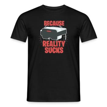 VR Virtual Reality - Männer T-Shirt - Schwarz - Vorne - AI Model Male 178 light (178cm)