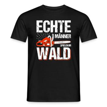 ECHTE MÄNNER SPIELEN IM WALD - Männer T-Shirt - Schwarz - Vorne - AI Model Male 178 light (178cm)