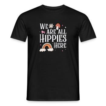 Hippie Peace Flower Power Amour Paix Cadeau - T-shirt homme - noir - Devant - AI Model Male 178 light (178cm)