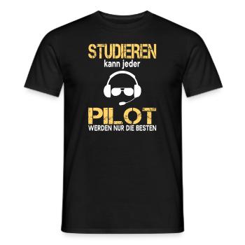 Pilot Werden Nur Die Besten Piloten Geschenk - Männer T-Shirt - Schwarz - Vorne - AI Model Male 178 light (178cm)