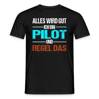 Pilot Ich Regel Das Co-Pilot Piloten Geschenk - Männer T-Shirt - Schwarz - Vorne - AI Model Male 178 light (178cm)