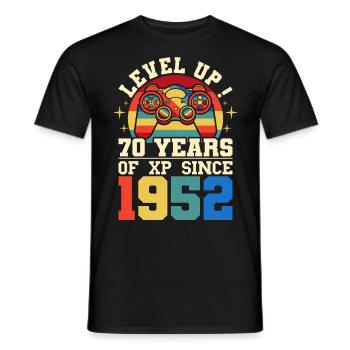 Level 70 1952 Birthday Gamer 70 years - Men's T-Shirt - black - Front - AI Model Male 178 light (178cm)