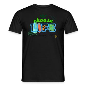 LIFE - Männer T-Shirt - Schwarz - Vorne - AI Model Male 178 light (178cm)
