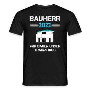 Bauherr 2023 Häuslebauer Eigenheim Geschenk - Männer T-Shirt - Schwarz - Vorne - AI Model Male 178 light (178cm)