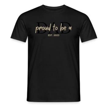 Papa 2023 Papa en devenir-fête des pères Papa - T-shirt homme - noir - Devant - AI Model Male 178 light (178cm)