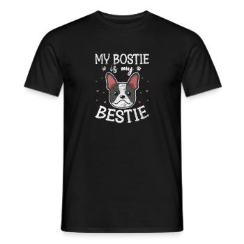Boston Terrier - T-shirt homme - noir - Devant - AI Model Male 178 light (178cm)