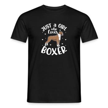 Boxer Fille Chien Chien Allemand Boxer Cadeau - T-shirt homme - noir - Devant - AI Model Male 178 light (178cm)