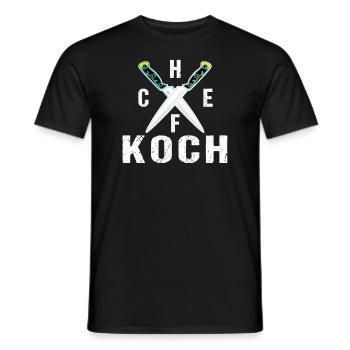 Chef Chef Chef Hobby Chef Kitchen Knives Gastronomy - Men's T-Shirt - black - Front - AI Model Male 178 light (178cm)