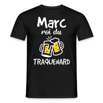 Marc Roi Du Traquenard - Humour De Marc - T-shirt homme - noir - Devant - AI Model Male 178 light (178cm)