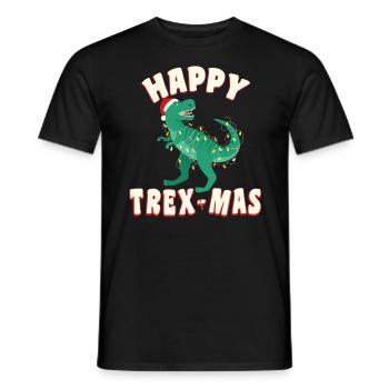 Frohe Weihnachten mit Trex, Happy Trexmas - Männer T-Shirt - Schwarz - Vorne - AI Model Male 178 light (178cm)