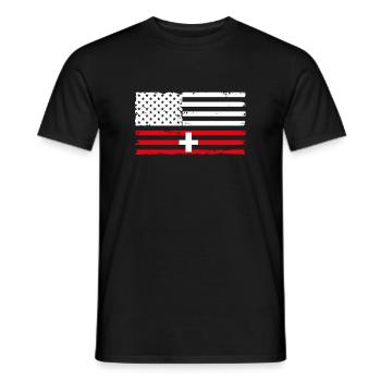 Suisse Amérique - T-shirt homme - noir - Devant - AI Model Male 178 light (178cm)