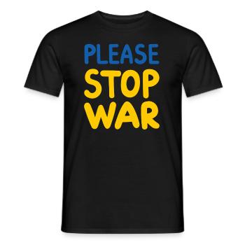 Soutenez l’Ukraine, la paix et non la guerre - T-shirt homme - noir - Devant - AI Model Male 178 light (178cm)
