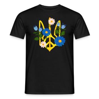 Soutenez l’Ukraine, la paix et non la guerre - T-shirt homme - noir - Devant - AI Model Male 178 light (178cm)