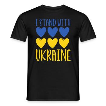Soutenez l’Ukraine, la paix et non la guerre - T-shirt homme - noir - Devant - AI Model Male 178 light (178cm)