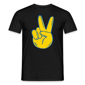 Soutenez l’Ukraine, la paix et non la guerre - T-shirt homme - noir - Devant - AI Model Male 178 light (178cm)