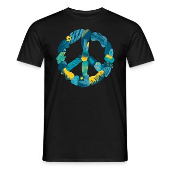 Soutenez l’Ukraine, la paix et non la guerre - T-shirt homme - noir - Devant - AI Model Male 178 light (178cm)