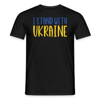 Soutenez l’Ukraine, la paix et non la guerre - T-shirt homme - noir - Devant - AI Model Male 178 light (178cm)