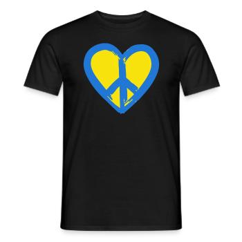 Stand with Ukraine Peace No War - Männer T-Shirt - Schwarz - Vorne - AI Model Male 178 light (178cm)