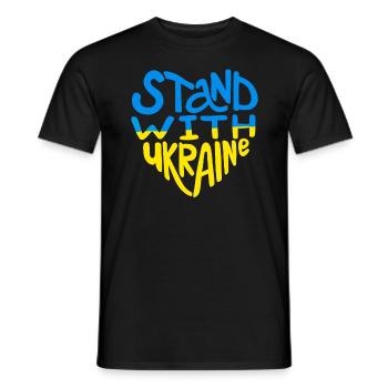 Soutenez l’Ukraine, la paix et non la guerre - T-shirt homme - noir - Devant - AI Model Male 178 light (178cm)
