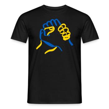 Soutenez l’Ukraine, la paix et non la guerre - T-shirt homme - noir - Devant - AI Model Male 178 light (178cm)