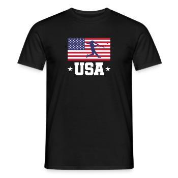 Softball USA Baseball Amerika Pitcher Geschenk - Männer T-Shirt - Schwarz - Vorne - AI Model Male 178 light (178cm)