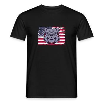 Bouledogue américain - T-shirt homme - noir - Devant - AI Model Male 178 light (178cm)