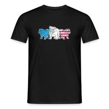 Bouledogue américain - T-shirt homme - noir - Devant - AI Model Male 178 light (178cm)