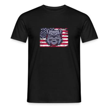 American Bulldog Dog Dog Lovers Cadeau - T-shirt homme - noir - Devant - AI Model Male 178 light (178cm)