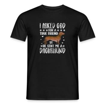 Dachshund - Men's T-Shirt - black - Front - AI Model Male 178 light (178cm)