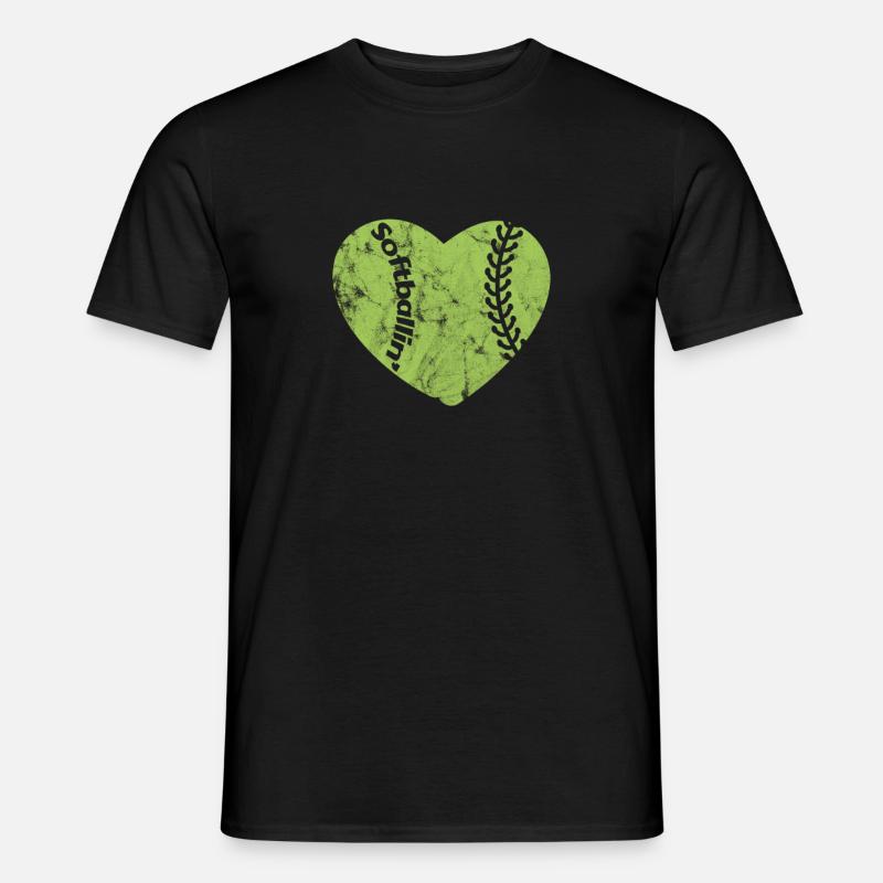 Softball - Männer T-Shirt - Schwarz