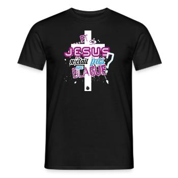 Et si Jésus n'était pas une blague - T-shirt homme - noir - Devant - AI Model Male 178 light (178cm)