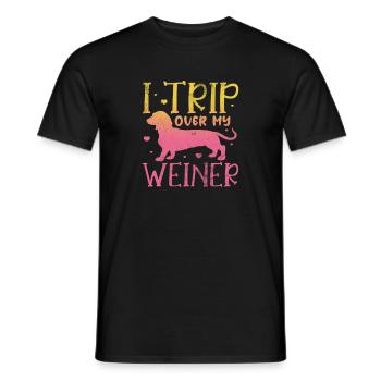 Dachshund - Men's T-Shirt - black - Front - AI Model Male 178 light (178cm)