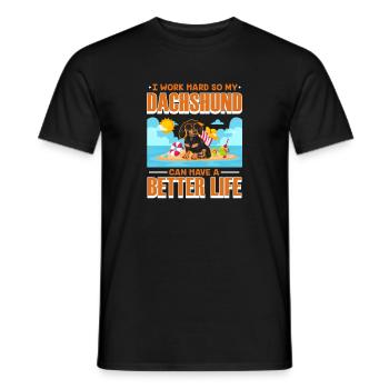 Dachshund Dog Dogs Dachshund Teckel Gift - Men's T-Shirt - black - Front - AI Model Male 178 light (178cm)