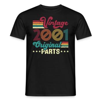 Vintage 2001 Original, Cadeau D'anniversaire - T-shirt homme - noir - Devant - AI Model Male 178 light (178cm)