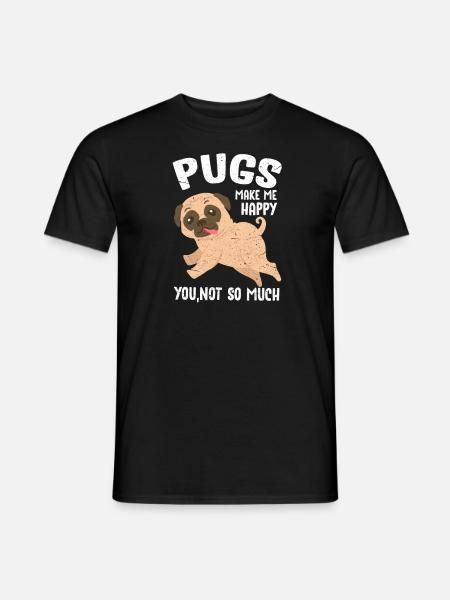 Mops - Männer T-Shirt - Schwarz
