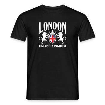 Londres Royaume-Uni Royaume-Uni Angleterre Cadeau - T-shirt homme - noir - Devant - AI Model Male 178 light (178cm)