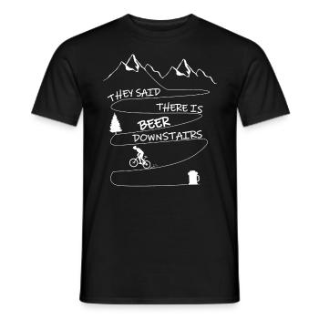 Mountainbike ( MTB ) Bier Motiv - Männer T-Shirt - Schwarz - Vorne - AI Model Male 178 light (178cm)